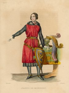 Jeanne de Montfort (farvet gravering) af French School