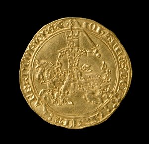 Johannes II Den Gode (1319-64) Konge af Frankrig, Franc a Cheval, 1350-64 (forside) (guld) (for bagside se 168068)