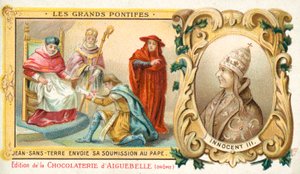 John, konge af England, sender sin underkastelse til pave Innocentius III, 1213 af French School