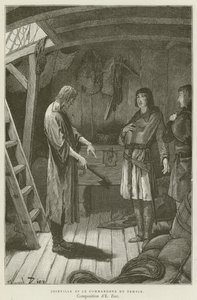 Joinville Og The Commander Of The Temple (gravering) af French School