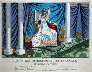 Josephine (1763-1814) kejserinde af franskmændene og dronningen af Italien (farve litho) af French School