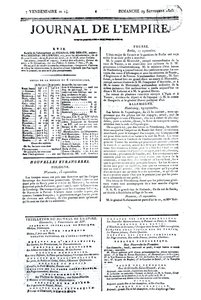 Journal de lEmpire, 29. september 1805 (tryk)