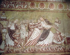 Judas Kissing Christ (fresko) (detalje af 95750) af French School