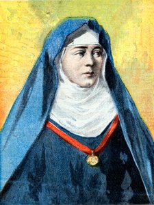 Julienne Duguesclin (1377-1404) benediktiner nonne, illustration "Le Petite Journal" af 23. juli 1894 (gravering) af French School
