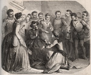 Julita Guagnini bad dronning Catherine de Medicis (Caterina de Medici) (1519-1589) om at tage hende til tjeneste. Hun blev Louis de Bussy d