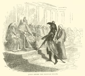 Junot før det venetianske senat (gravering) af French School