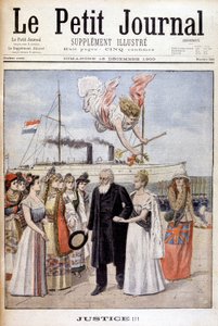 Retfærdighed! : Præsident Kruger kommer for at forsvare sit folks sag i Holland, til dronning Wilhelmine - i "Le Petit Journal" af 16/12/1900 (gravering) af French School