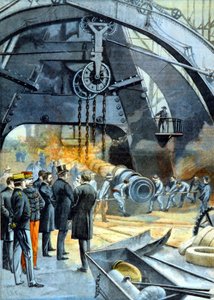 Kong Carlos I (Karl I af Portugal) på Ateliers du Creusot i "" Le Peute Parisien"" fra 26/02/1899 af French School