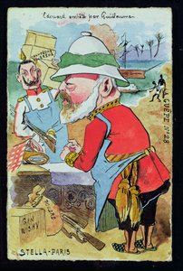 Kong Edward VII (1841-1910) plaget af Kaiser Wilhelm II (1859-1941) fra Les Guepes, ca. 1890 (pen & blæk og wc på papir) af French School