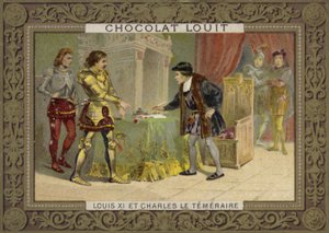 Kong Ludvig XI af Frankrig og Karl den Dristige, hertug af Bourgogne af French School