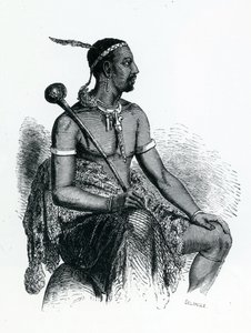 Kong Moshoeshoe I (ca. 1786-1870) 1833 (gravering) af French School