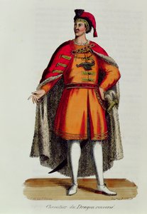 Ridder af den ungarske drageorden væltet, illustration fra Histoire et Costumes des Ordres Monastiques af Pierre Helyot (1660-1716), 1842 af French School