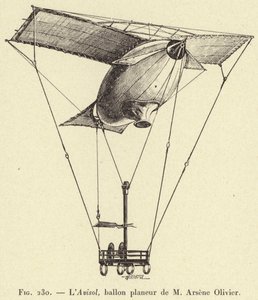Avisol, svæveflyverballon af M Arsene Olivier (gravering) af French School