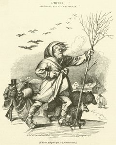 Vinter, allegori (gravering) af French School