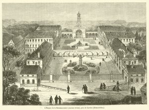 Hospice de la Reconnaissance, Brezin-huset, nær Garches, Seine-et-Oise (gravering) af French School