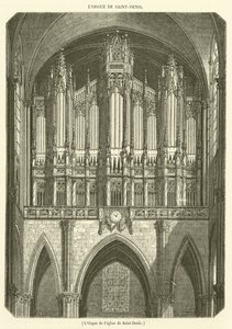 Saint-Denis-kirkens orgel (gravering) af French School