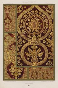 The Ornament of Fabrics: Renaissance (farve litho) af French School