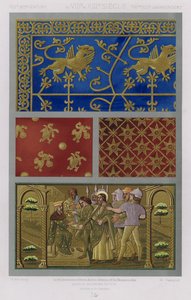 Stoffets udsmykning: VIIIth XIIIth Century, du VIIIe au XIIIe Siecle, VIIItes XIIItes Jahrhunder (farve litho) af French School