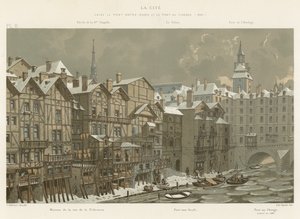 La Cite, mellem Pont Notre-Dame og Pont au Change, 1650 af French School