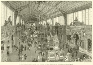 Det Store Centralgalleri, kendt som Thirty Meter Gallery, ved Palais du Champ de Mars (gravering) af French School