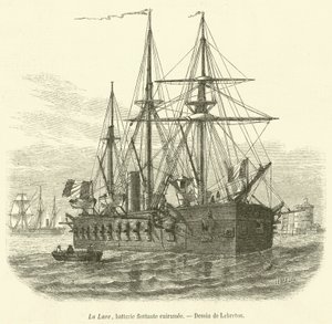 La Lava, pansret flydende batteri (gravering) af French School