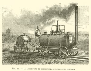 La Locomotive de Blenkinsop, en Cremaillere Centrale (gravering) af French School