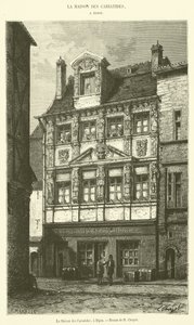 Karyatidernes hus, i Dijon (gravering) af French School