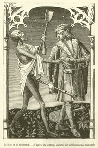 Death and the Minstrel (gravering) af French School