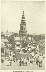 Angkor Pagoda ved Esplanade des Invalides (gravering) af French School