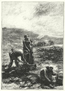 Kartoffelhøsten (gravering) af French School