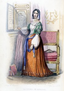 Dronningen af ​​Navarra (Margarita?) - i "" Le Plutarque francais"", red. Mennechet af French School