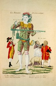 La Romaine Aristocratique, pub. 1789 (håndfarvet gravering) af French School