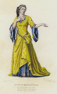 The Life of the Bad Rich (farvet gravering) af French School