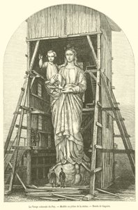 Den kolossale jomfru af Le Puy, gipsmodel af statuen (gravering) af French School