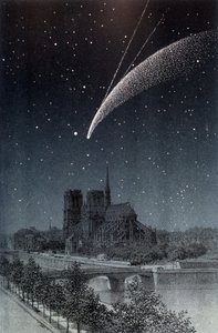 La comet de Donati, set i Paris 04/10/1858 - i "" Le Ciel"" af Amédée Guillemin, Hachette, Paris af French School