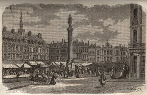 Grand Place i Lille - indgravering i "Histoire de France" af Victor Duruy (1811-1894) - 1882 af French School