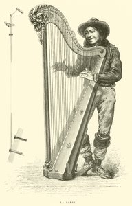 La harpe (gravering) af French School