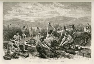 The Fishing of the Leeches, tegnet af Sahib, for at illustrere historien om Henry Belle: Travel in Greece af French School