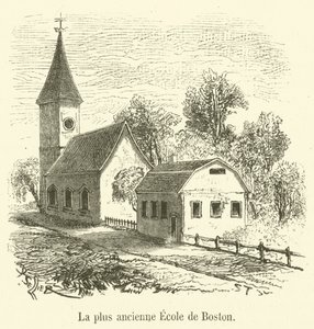 Bostons ældste skole (gravering) af French School