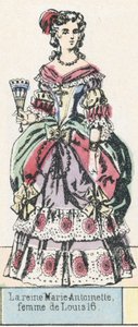 Dronning Marie-Antoinette, kone til Louis 16 (farvet gravering) af French School