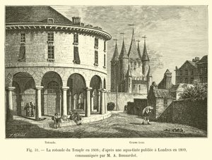 Templets rotunde i 1808; fra en akvatinte udgivet i London i 1809, meddelt af MA Bonnardot af French School