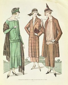 Damemode, illustration fra La Veritable Mode Francaise de Paris, 1924 af French School