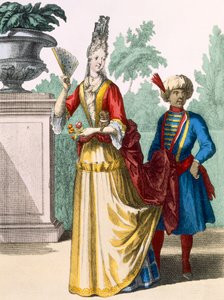 Dame i sommerkjole, ca.1690-1700 af French School