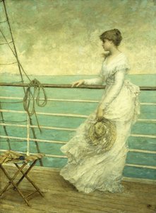 Lady on the Deck of a Shipdani af French School