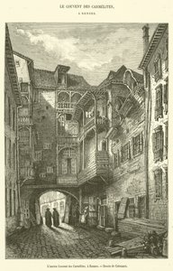 Det tidligere karmelitterkloster i Rennes (gravering) af French School