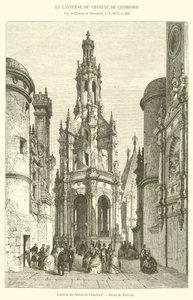 Lanterne på Chateau de Chambord (gravering) af French School