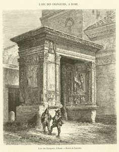 The Arch of the Changers, i Rom (gravering) af French School
