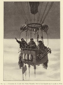 Bestigningen den 15. april 1875, Gaston Tissandier, Sivel og Croce-Spinelli i Zenith-kurven (gravering) af French School