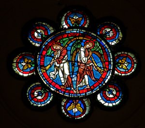 Den sidste doms engle med trompeter (w143) af French School