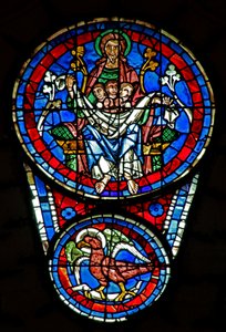Sidste dom: Abrahams skød med 3 sjæle; St Johns eagle below (w143) af French School